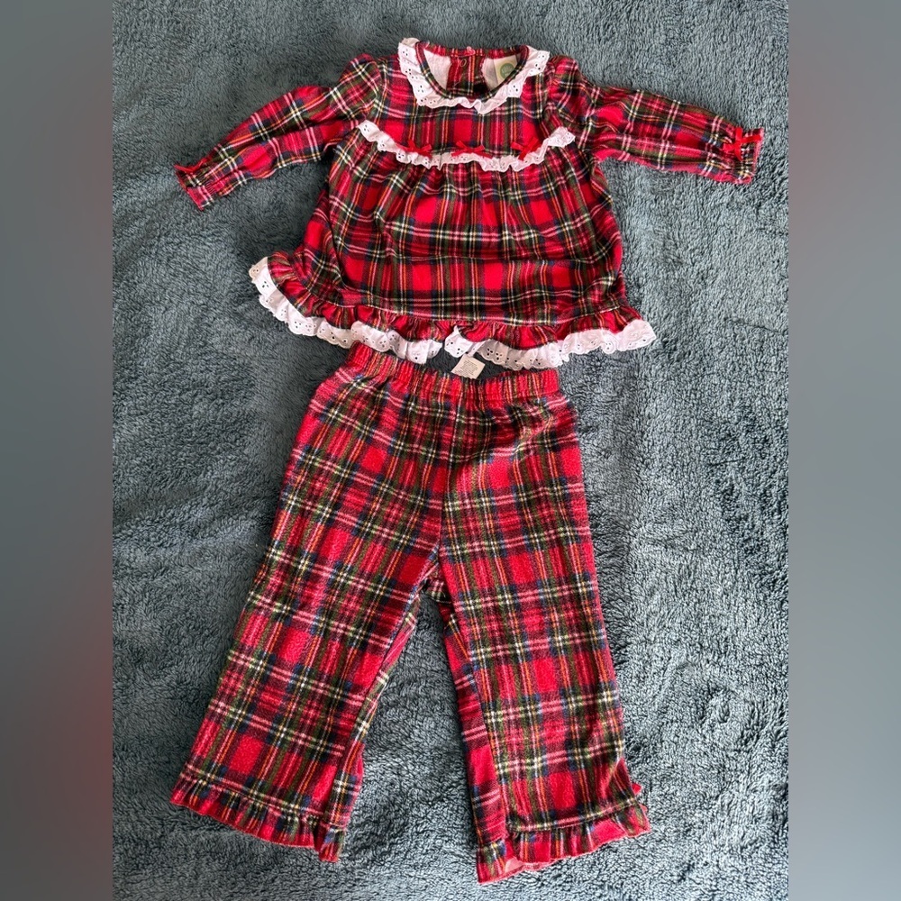 Little me flannel christmas pajamas size 12M